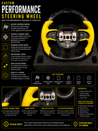 Custom Yellow Alcantara Carbon Fiber Steering Wheel For Mopar
