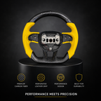 Custom Yellow Carbon Fiber Steering Wheel for Mopar – Leather & LED